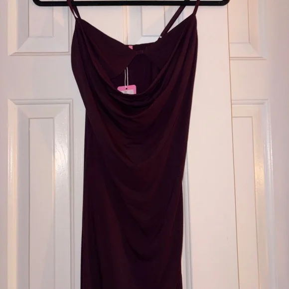 Edikted Cowl neck Mini Dress- Plum - Picture 2 of 4